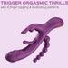 TRILUX App-Controlled Kinky Finger Rabbit Vibrator with Anal Beads - Purple