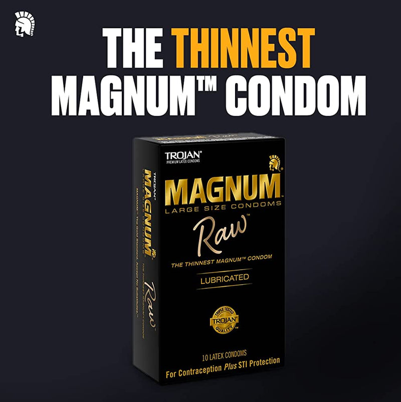 Trojan Magnum Raw Large Size Condoms - 10pk