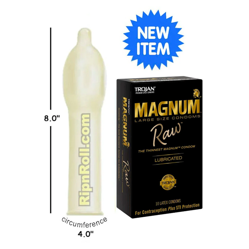 Trojan Magnum Raw Large Size Condoms - 10pk