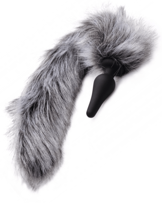 XR Brands Butt Plug Tailz Grey Wolf Tail Anal Plug and Ears Set