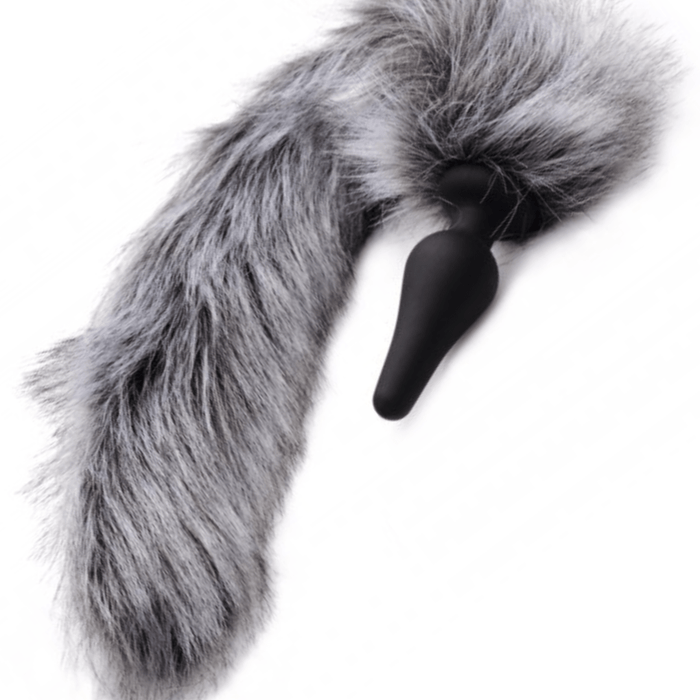 XR Brands Butt Plug Tailz Grey Wolf Tail Anal Plug and Ears Set