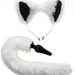 XR Brands Butt Plug Tailz White Fox Tail Anal Plug and Ears Set