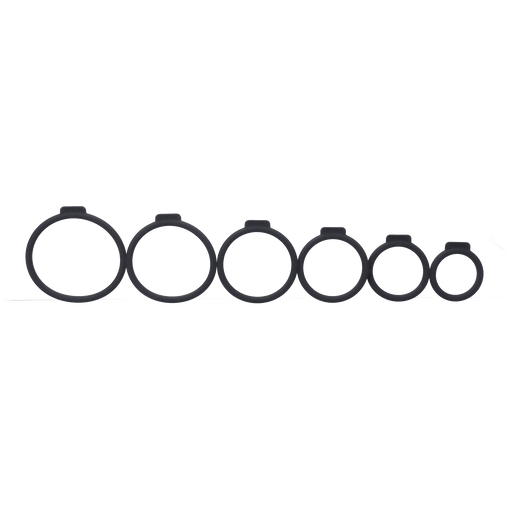 Tantus O Rings Tantus O-Ring Set of 6 for Strap-on Harnesses - Onyx