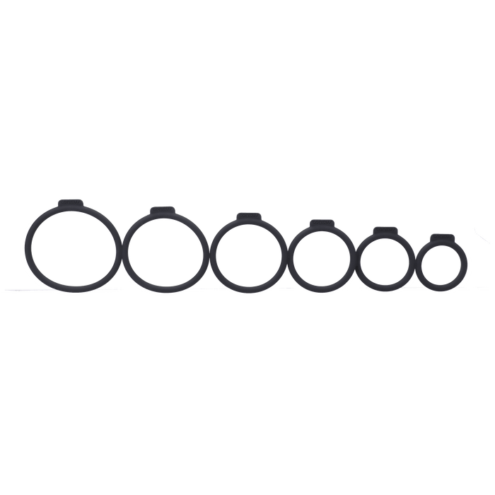 Tantus O Rings Tantus O-Ring Set of 6 for Strap-on Harnesses - Onyx