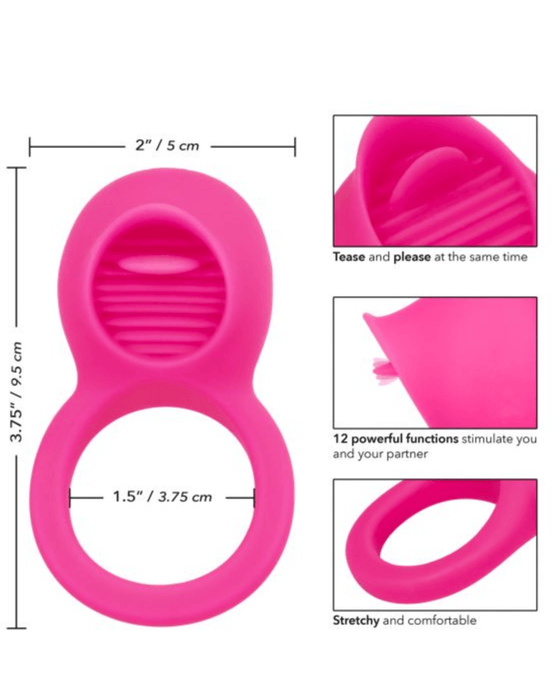 CalExotics Cock Ring Teasing Tongue Enhancer Vibrating Cock Ring