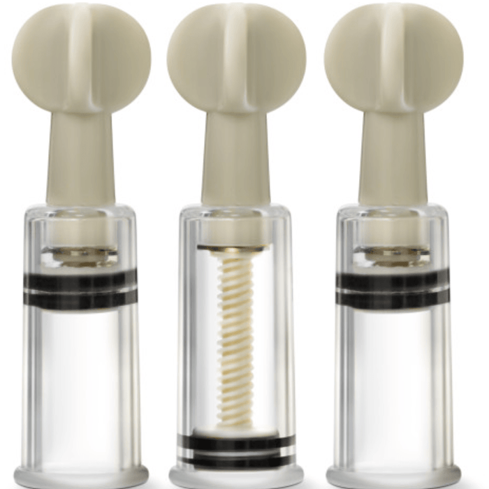 Blush Novelties Nipple Stimulator Temptasia Clit & Nipple Twist Suckers - Set Of 3 - Clear