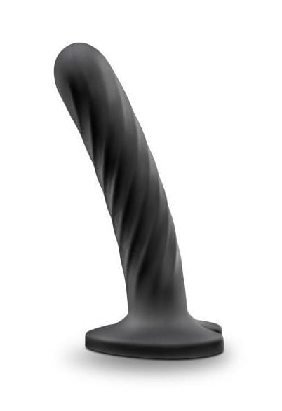 Blush Novelties Dildo Temptasia Twist Medium 5 Inch Silicone Pegging Dildo - Black