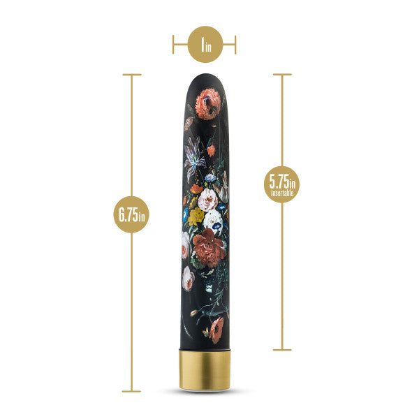 The Collection Bountiful - 7 Inch Rechargeable Vibe - Black Floral