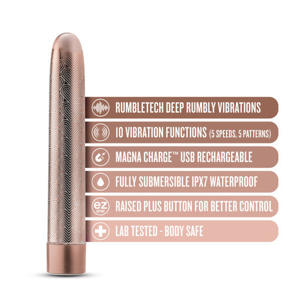 The Collection Lattice - 7 Inch Rechargeable Vibe - Rose Gold