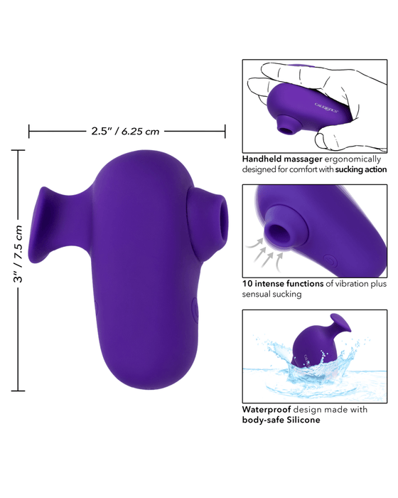 CalExotics Vibrator The Kissing Vibe Beginner Purple Air Pulsation Clitoral Vibe with Finger Grip