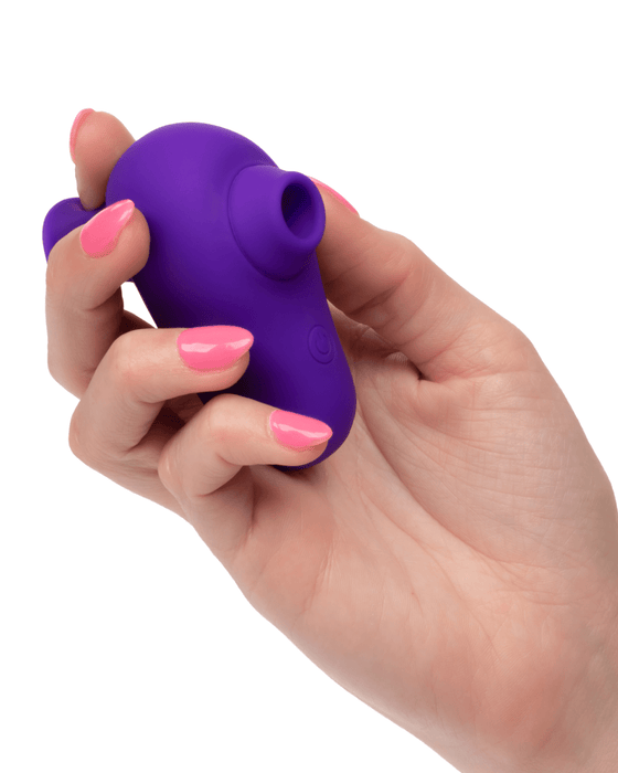 CalExotics Vibrator The Kissing Vibe Beginner Purple Air Pulsation Clitoral Vibe with Finger Grip