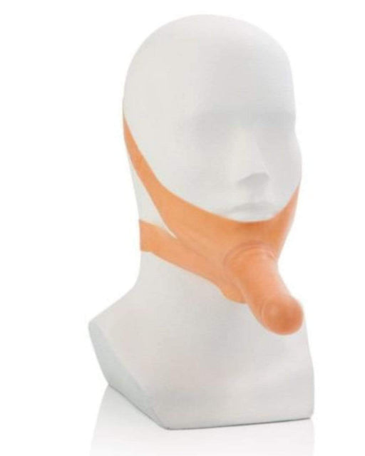 CalExotics Dildo The Original Accommodator Latex Chin Strap Dildo - Vanilla