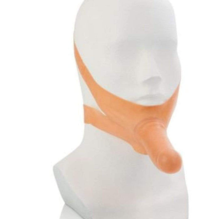 CalExotics Dildo The Original Accommodator Latex Chin Strap Dildo - Vanilla