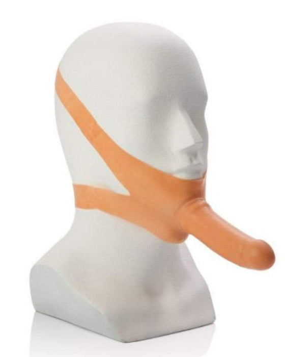 CalExotics Dildo The Original Accommodator Latex Chin Strap Dildo - Vanilla