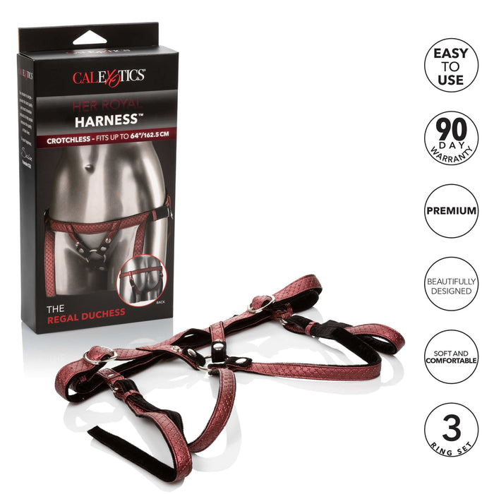 CalExotics Harness Her Royal Harness™ The Regal Duchess Strap-on Harness - Red