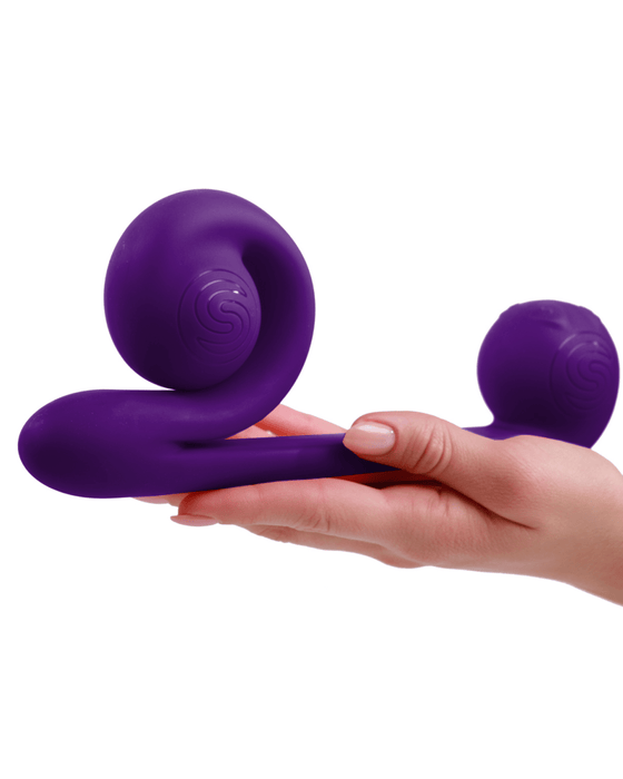 Freedom Novelties Rabbit Vibrator The Snail Silicone Waterproof Dual Stimulating Vibrator - Purple