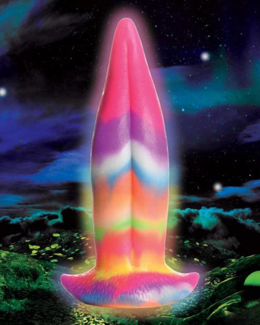 XR Brands Dildo Unicorn Kiss Unicorn Tongue Glow-in-the-dark 8.5 Inch Silicone Dildo