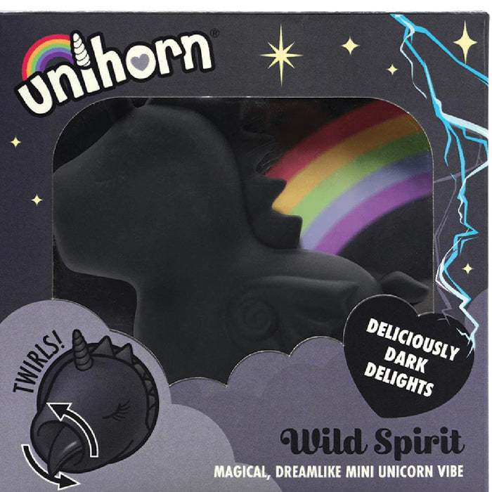 Unihorn Wild Spirit Vibrator with Lashing Tongue - Black