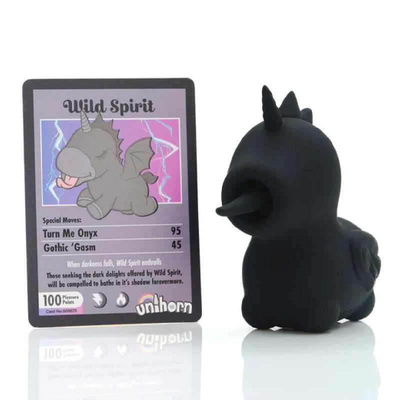 Unihorn Wild Spirit Vibrator with Lashing Tongue - Black
