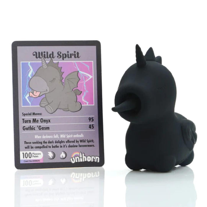 Unihorn Wild Spirit Vibrator with Lashing Tongue - Black