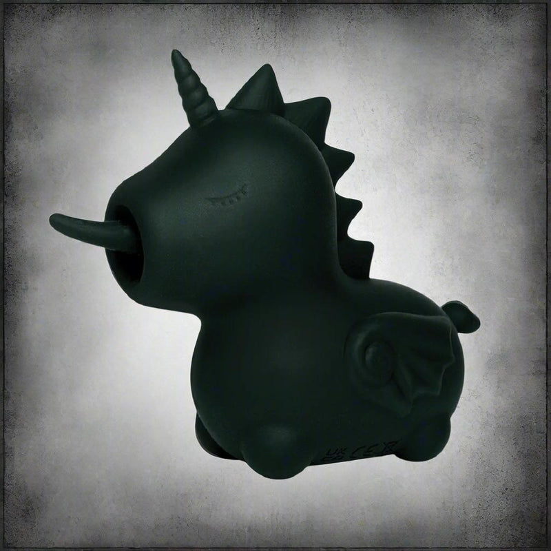 Unihorn Wild Spirit Vibrator with Lashing Tongue - Black