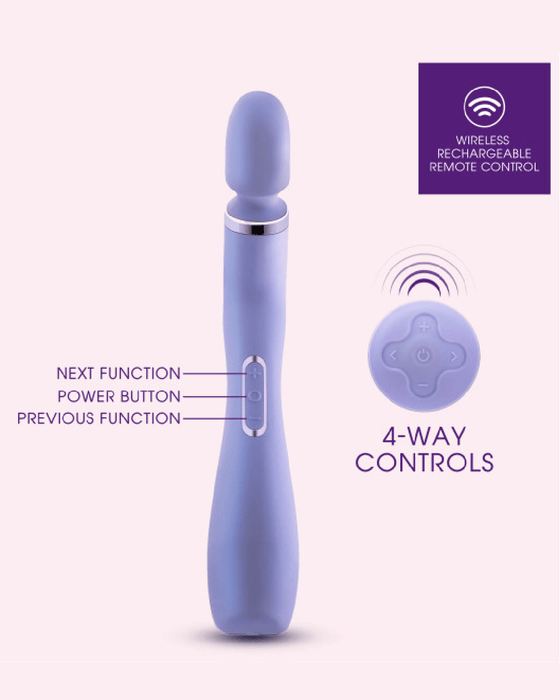 Blush Vibrator Wellness Eternal Slim Ergonomic Powerful Remote Control Wand - Lavender