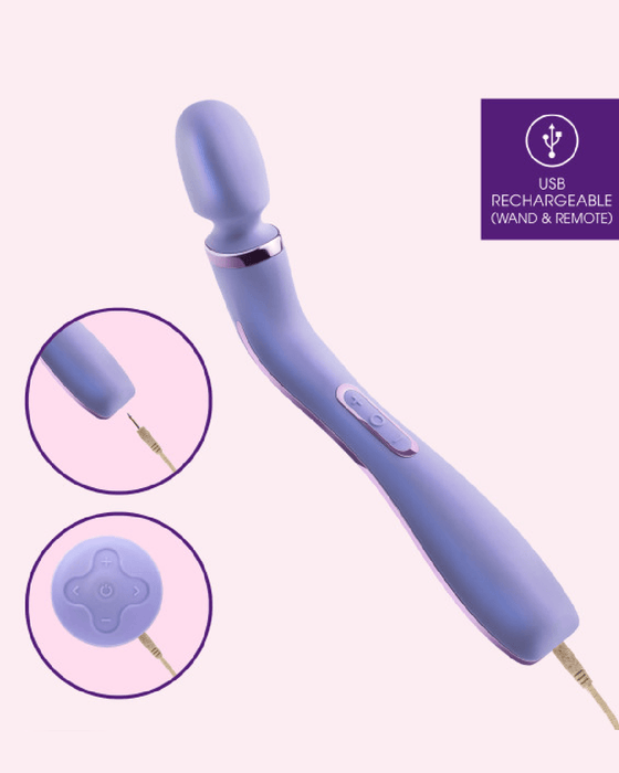 Blush Vibrator Wellness Eternal Slim Ergonomic Powerful Remote Control Wand - Lavender