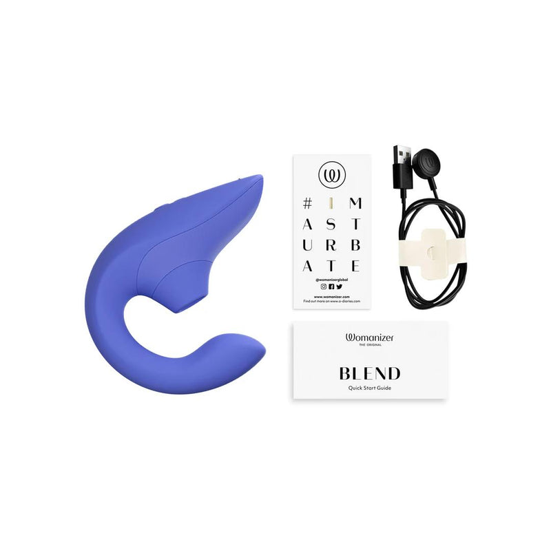 Womanizer Blend Pleasure Air Clitoral & G-Spot Rabbit - Blue