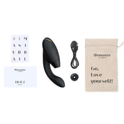 Womanizer Duo 2 Pleasure Air Clitoral & G-Spot Rabbit - Black