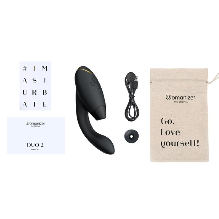 Womanizer Duo 2 Pleasure Air Clitoral & G-Spot Rabbit - Black