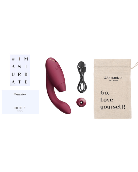 Womanizer Rabbit Vibrator Womanizer Duo 2 Pleasure Air Clitoral & G-Spot Rabbit - Bordeaux