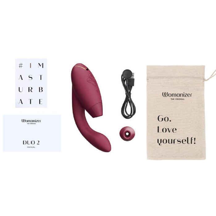 Womanizer Duo 2 Pleasure Air Clitoral & G-Spot Rabbit - Bordeaux