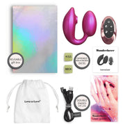 Wonderlover Hands Free Clitoral and G-Spot Vibrator with Remote - Pink