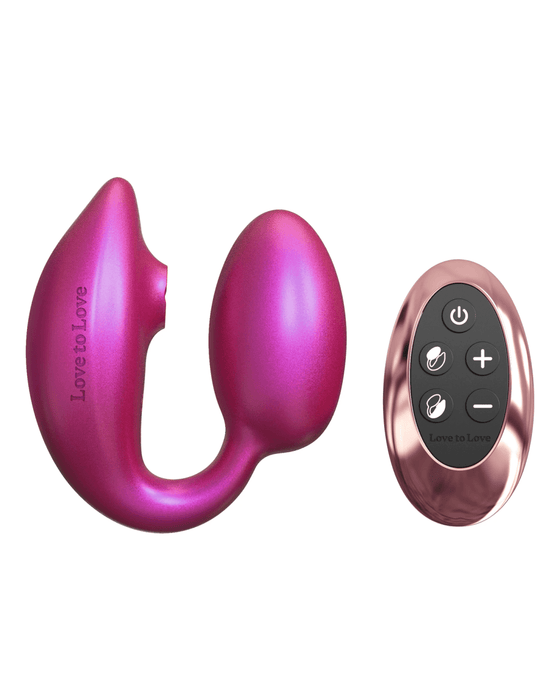 Lovely Planet Vibrator Wonderlover Hands Free Clitoral and G-Spot Vibrator with Remote - Pink