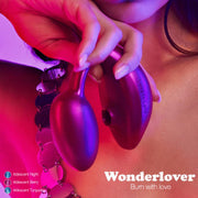 Wonderlover Hands Free Clitoral and G-Spot Vibrator with Remote - Pink
