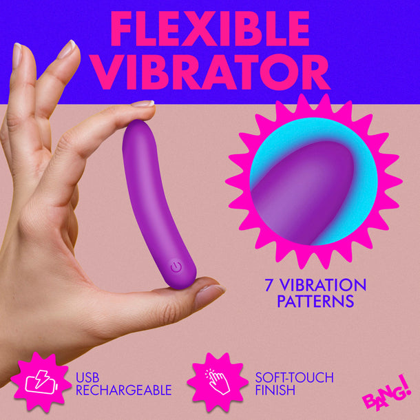 Bang! Tapered Flexible Purple Silicone Bullet