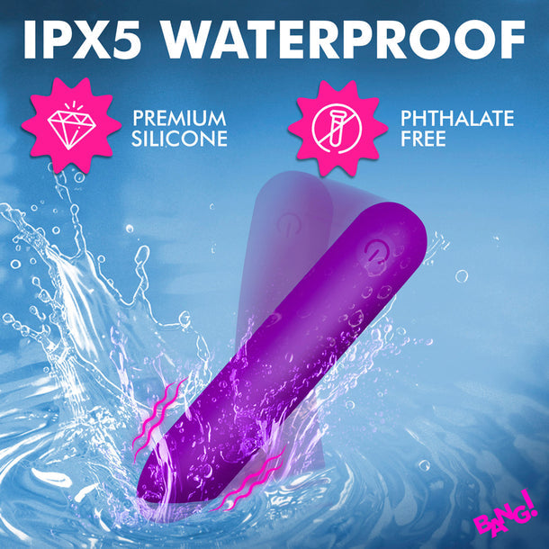 Bang! Tapered Flexible Purple Silicone Bullet