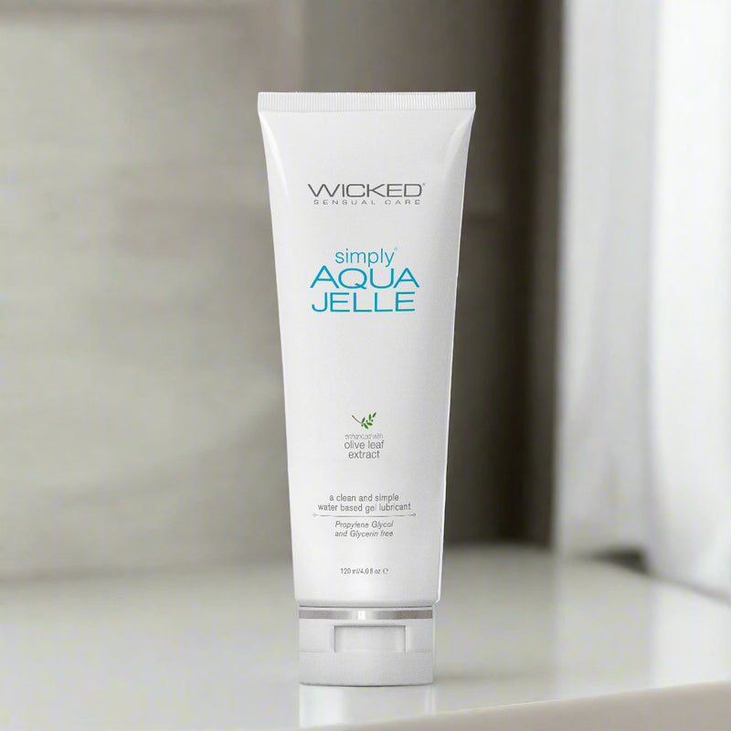 Wicked Simply Aqua Jelle Water Based Lubricant 4oz