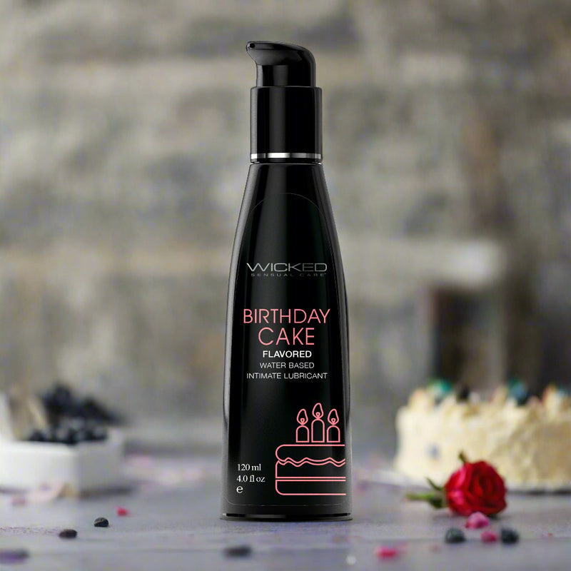 Wicked Aqua Birthday Cake Flavored Water Based Lubricant 4 Oz