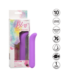 CalExotics Vibrator Bliss Mini G-Spot Vibrator with inset graphics showing features 