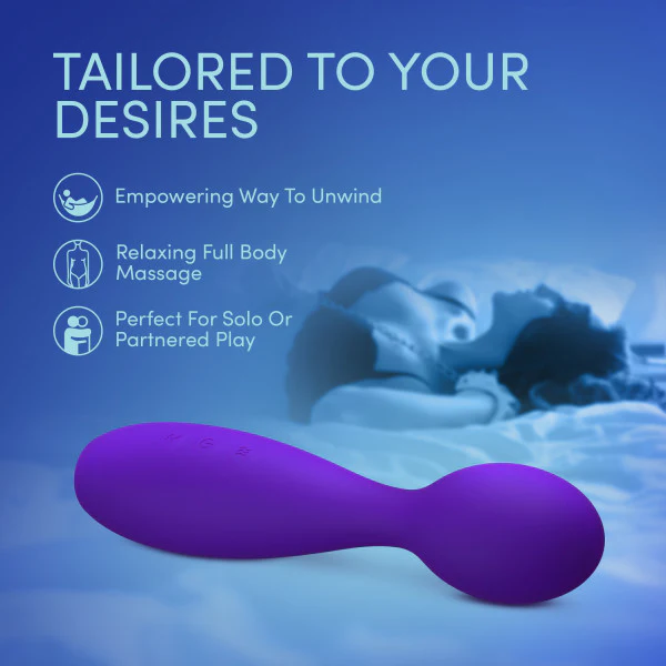 Purple UltraSilk® satin-smooth silicone Velvet High vibrator with flexible neck and broad head.