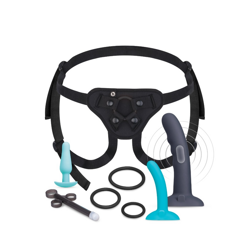 b-Vibe Strap-It-On Anal Training Kit with Harness & Silicone Dildos