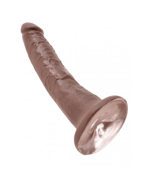 King Cock 7 Inch Suction Cup Dildo - Chocolate