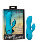 CalExotics Vibrator California Dreaming Sunset Beach Seducer Clit Sucking Mini Rabbit Vibrator - Blue