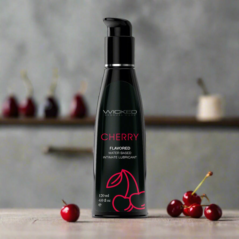 Wicked Aqua Cherry Flavored Water Based Lubricant 4 Oz
