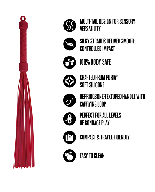 Temptasia Ardor - Silicone Flogger - Red