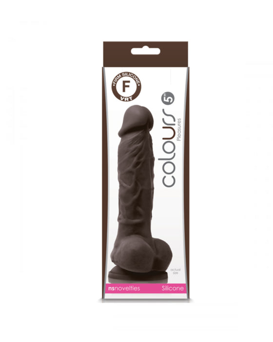 Colours Dual Density 5 Inch Silicone Dildo - Dark Chocolate