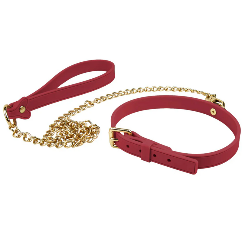 Temptasia Ardor - Silicone Collar & Leash - Red
