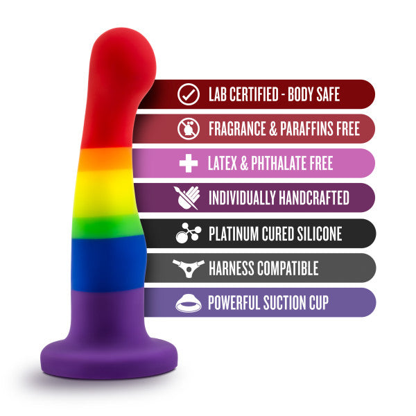 Freedom 6 Inch Silicone Rainbow Suction Cup Dildo