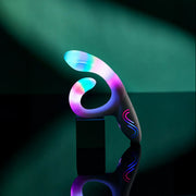 White Illumination Rabbit LED vibrator with a glowing, multi-color light-up shaft and stimulator.